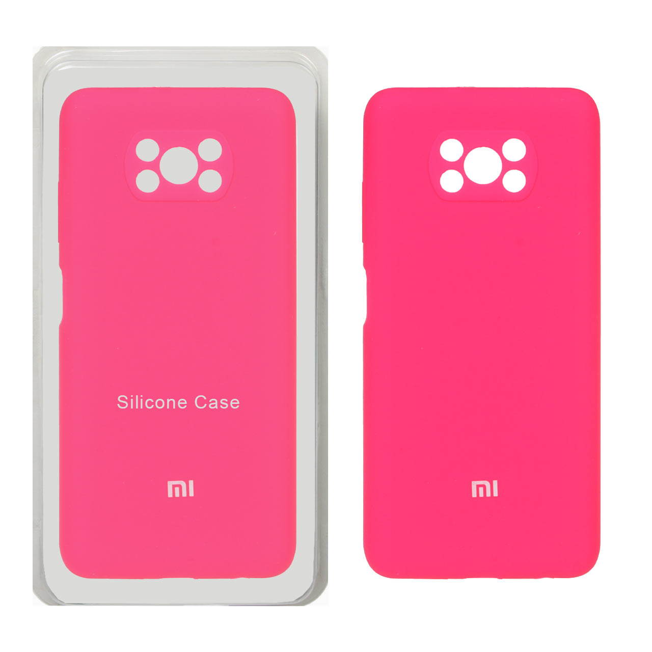 قاب سیلیکونی پاک کنی محافظ لنزدار اورجینال Xiaomi Poco X3 / Poco X3 Pro / Poco X3 NFC - صورتی فانتزی (پک اصلی)